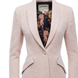 NWT L'Agence Chamberlian Petal Tweed Blazer Size 2